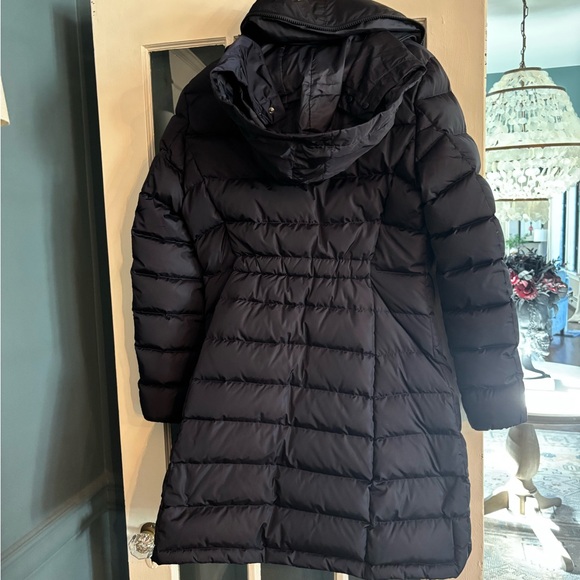 Moncler Flammette Water Repellent
Long Hooded Down Coat Black - Picture 2 of 12